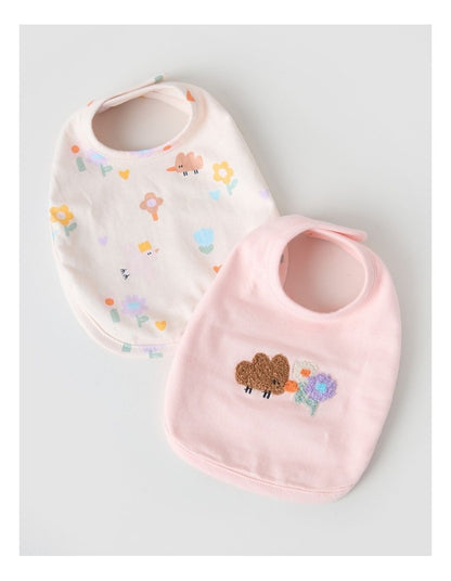 Naturals Newborn 2 Pack Bibs in Pink