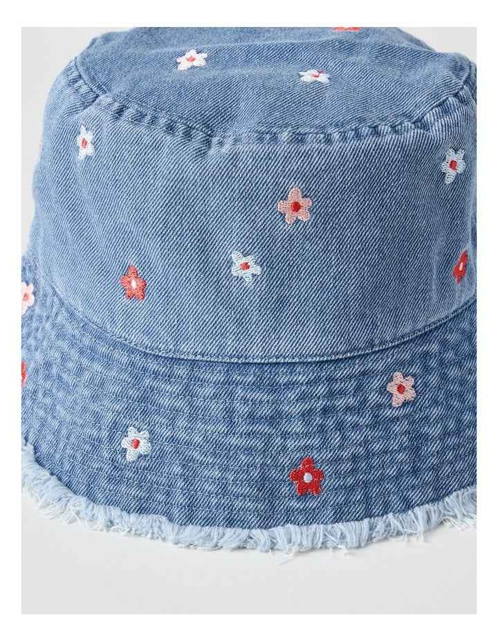 Floral Bucket Hat in Denim