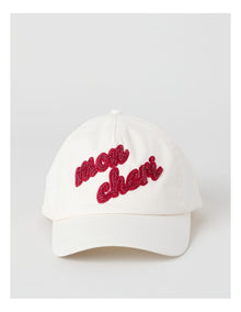 'Mon Cheri' Beaded Cap in Cream