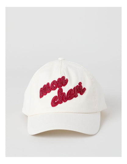 'Mon Cheri' Beaded Cap in Cream