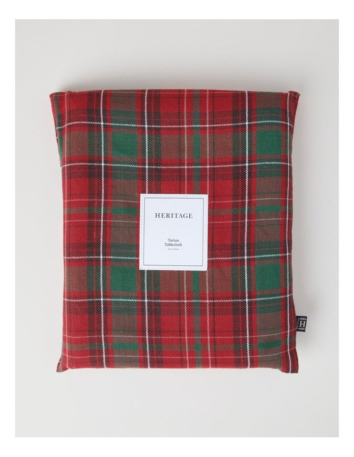 Heirloom Tartan Tablecloth 150 x 220cm in Red and Green