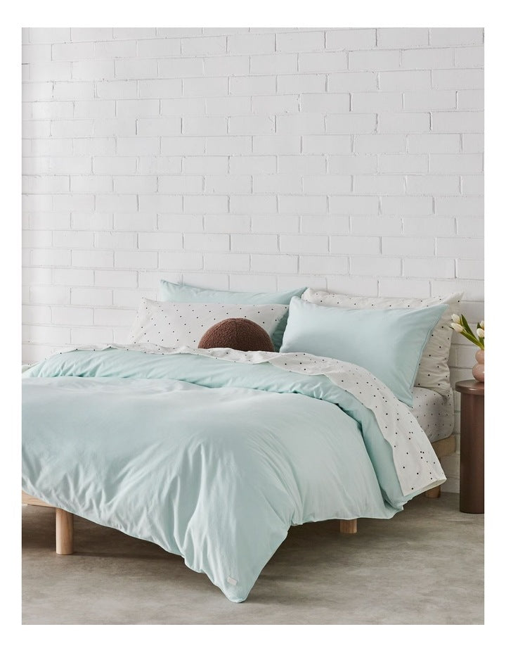 Stonewashed Cotton Quilt Cover Set in Saltwater