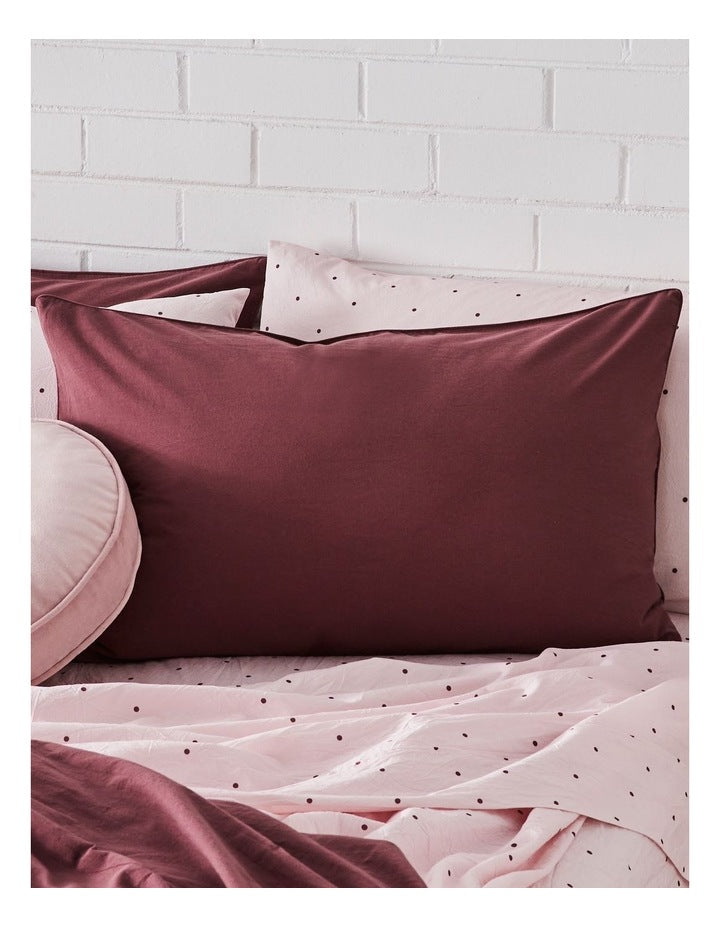 Stonewashed Cotton Quilt Cover Set in Wild Fig