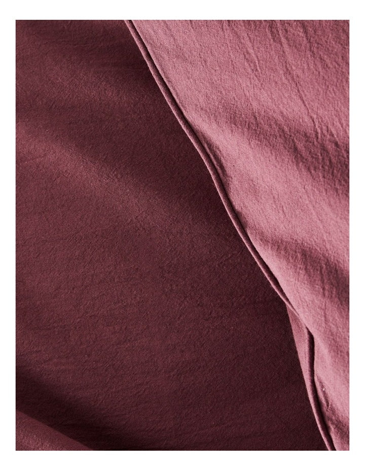 Stonewashed Cotton Quilt Cover Set in Wild Fig