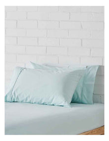 Stonewashed Cotton Pillowcase Pair in Saltwater