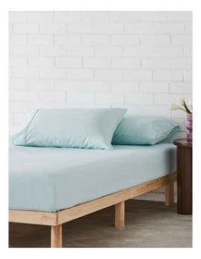 Stonewashed Cotton Pillowcase Pair in Saltwater
