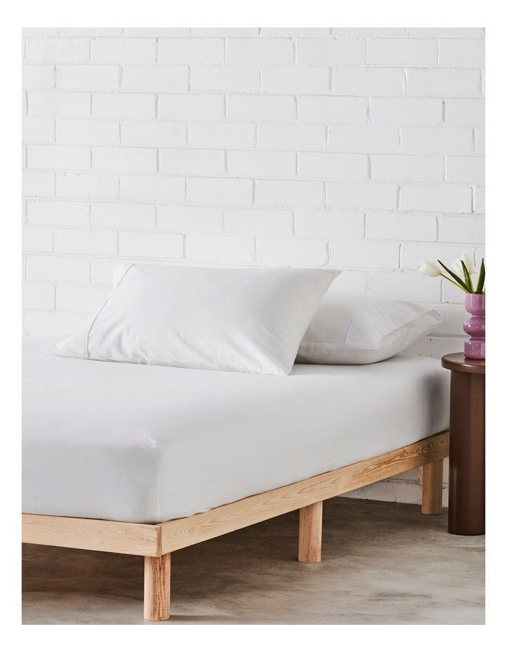 Stonewashed Cotton Pillowcase Pair in White