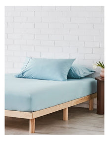 Stonewashed Cotton Pillowcase Pair in Sky
