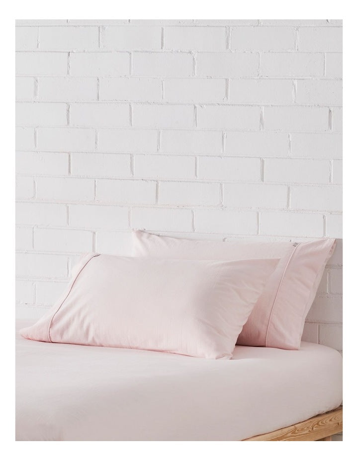 Stonewashed Cotton Pillowcase Pair in Marshmallow