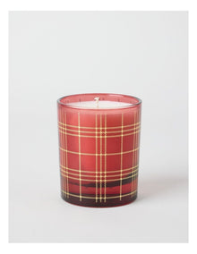 Tartan Christmas Candle 210g in Red