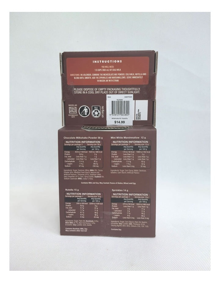 The Gourmet Collection Milkshake Kit- Nutella