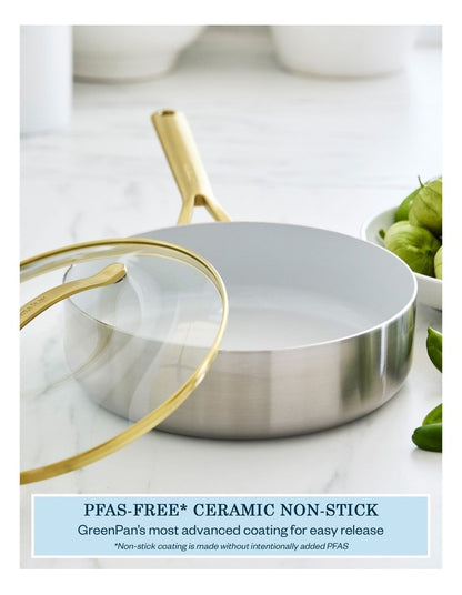 Donna Hay by GreenPan 3-Ply Stainless Steel Saut&eacute; Pan with Lid, 26cm/3.9L