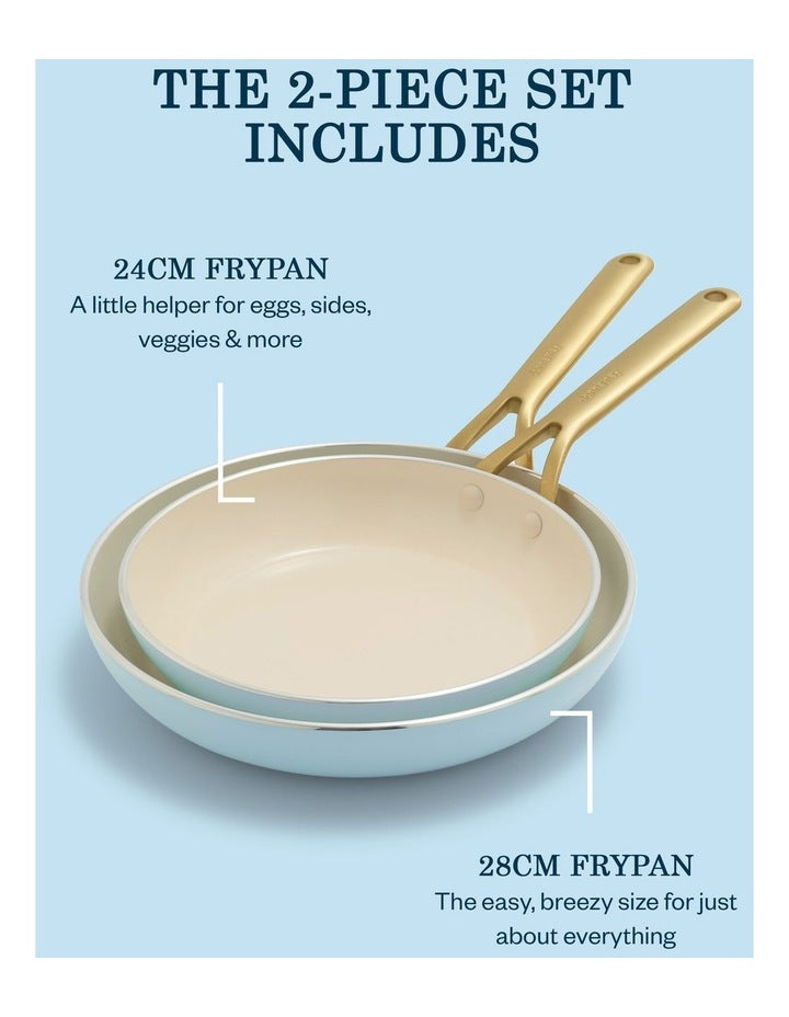 Donna Hay by GreenPan Ceramic Non-Stick 2-Piece Frypan Set, 24cm and 28cm