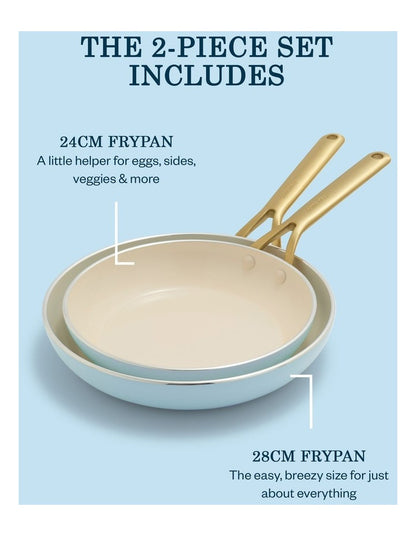 Donna Hay by GreenPan Ceramic Non-Stick 2-Piece Frypan Set, 24cm and 28cm