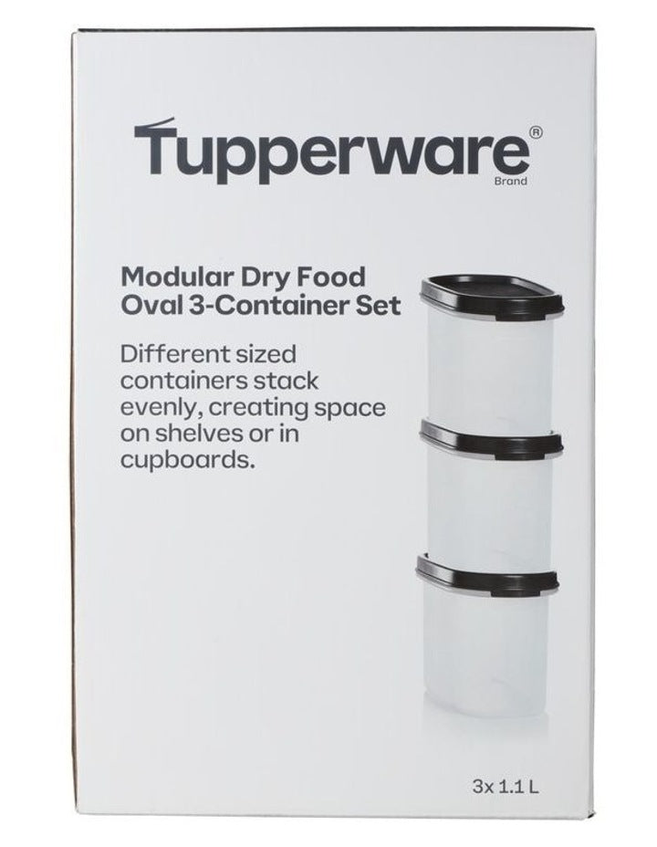 Modular Oval Dry Food Container Set of 3 Gift Boxed