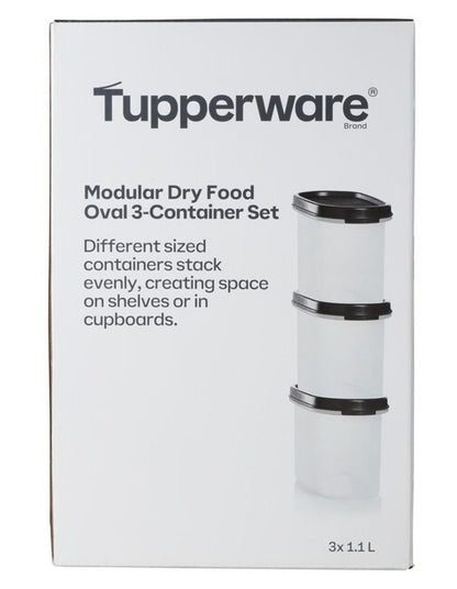 Modular Oval Dry Food Container Set of 3 Gift Boxed