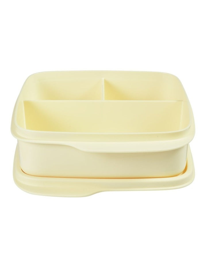 Divided Square Lunch Box 550ML Yellow