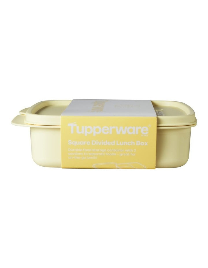 Divided Square Lunch Box 550ML Yellow