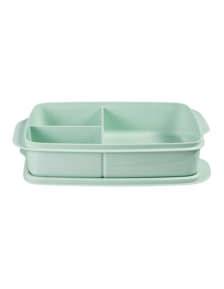 Divided Rectangle Lunch Box 1L Green