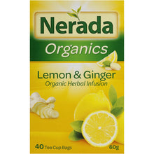 Nerada Organic Lemon & Ginger Tea Bags 40 Pack