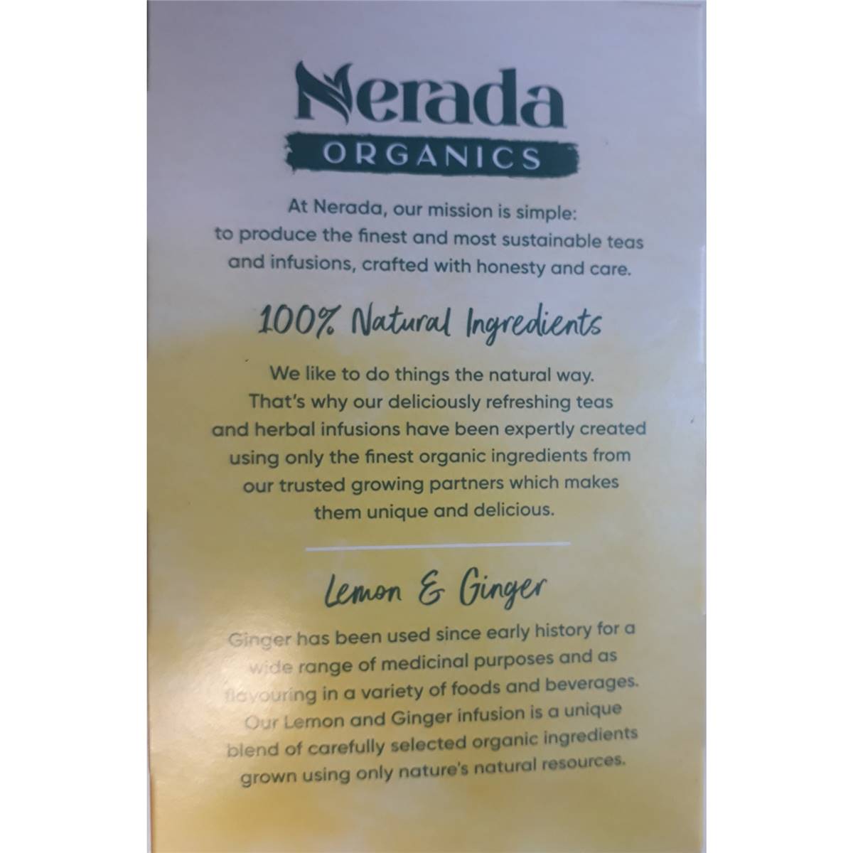 Nerada Organic Lemon & Ginger Tea Bags 40 Pack