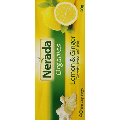 Nerada Organic Lemon & Ginger Tea Bags 40 Pack