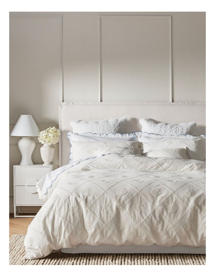 Portofino Embroidered Cotton Quilt Cover Set in White