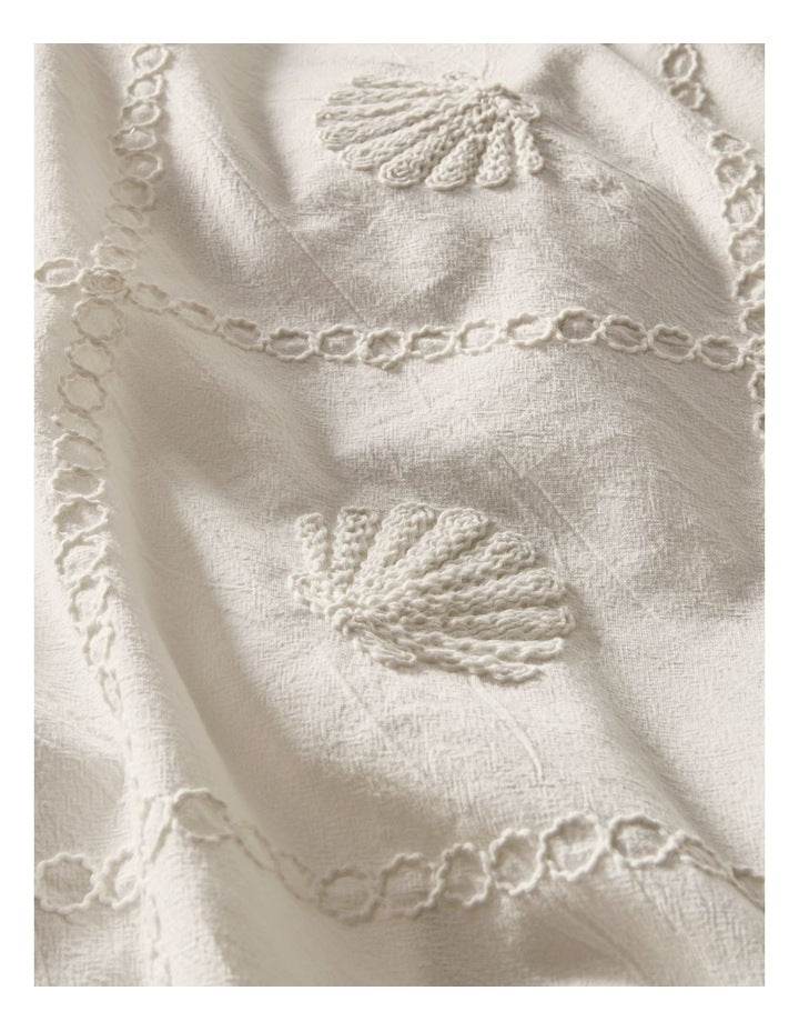 Portofino Embroidered Cotton Quilt Cover Set in White