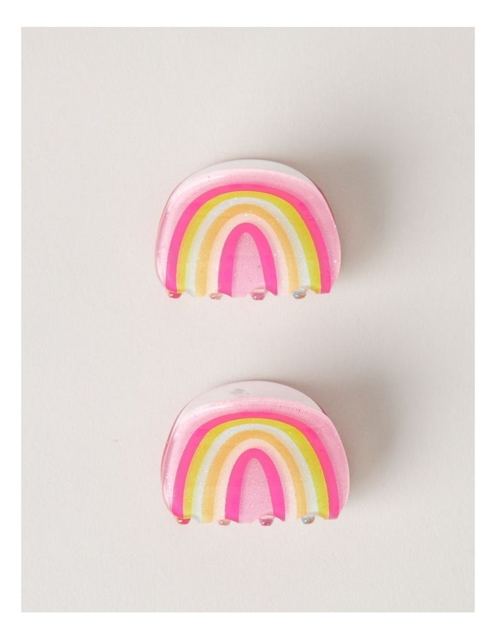 2 Pack Claw Clips in Rainbow