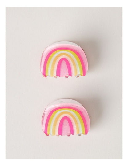 2 Pack Claw Clips in Rainbow