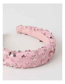Daisy Sequin Headband in Pink
