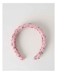 Daisy Sequin Headband in Pink