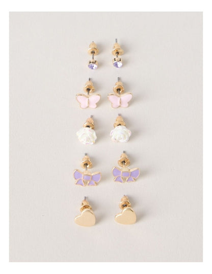 5 Pack Earring Set in Gold