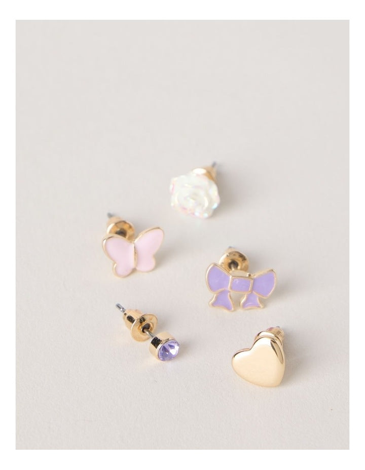 5 Pack Earring Set in Gold