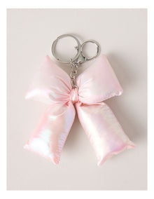 Puff Bow Bag Charm in Pink