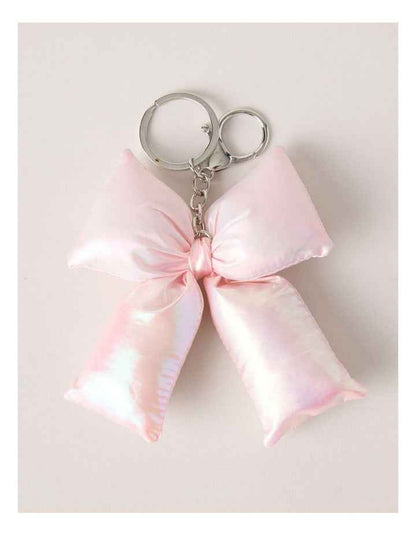 Puff Bow Bag Charm in Pink