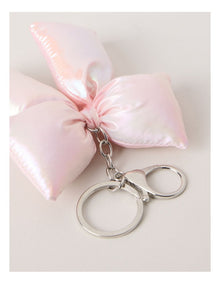 Puff Bow Bag Charm in Pink