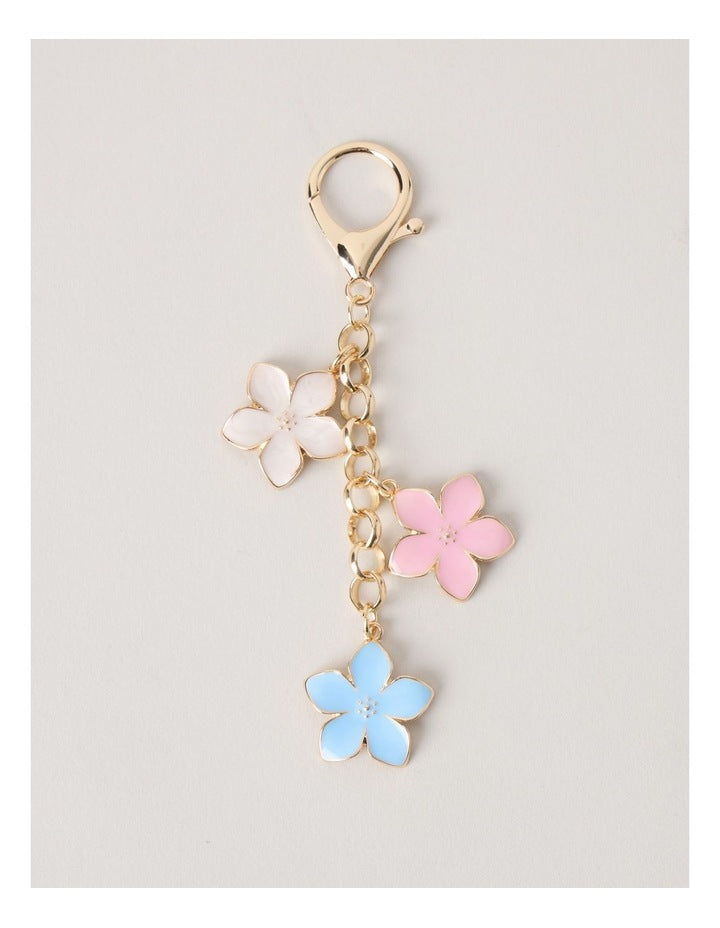 Flower Chain Bag Charm in Gold
