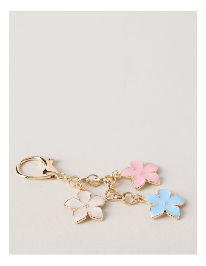 Flower Chain Bag Charm in Gold