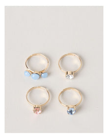 4 Pack Ring Set in Gold