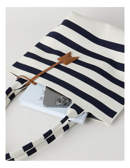 Vaucluse Tote Bag in Navy Stripe
