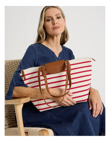 Bondi Tote Bag in Red Stripe