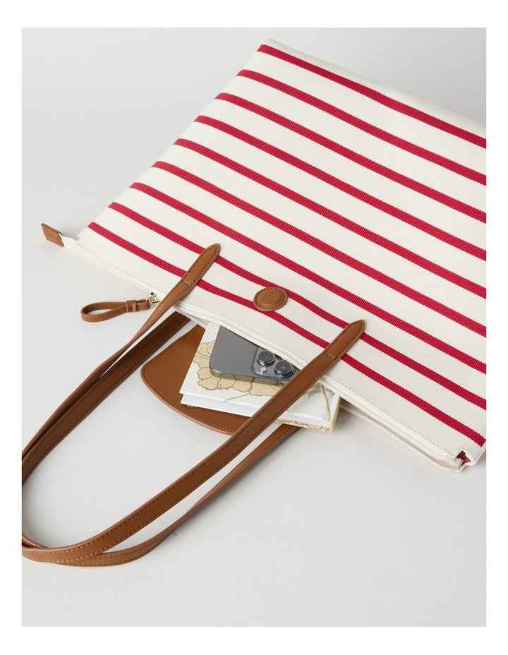 Bondi Tote Bag in Red Stripe