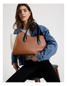 Lisbon Tote Bag in Brown Combo