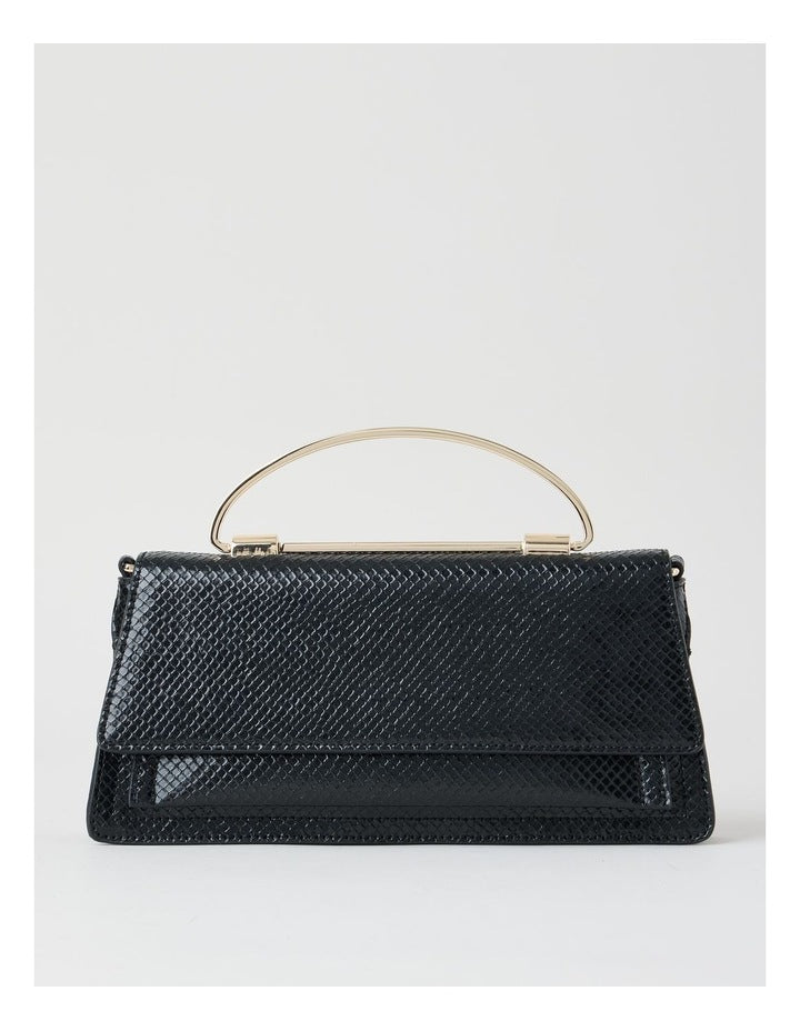 Beckett Snake Clutch Bag in Black