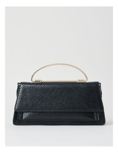 Beckett Snake Clutch Bag in Black