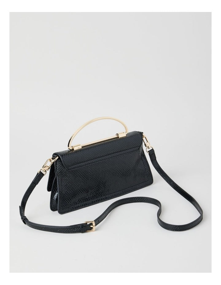 Beckett Snake Clutch Bag in Black