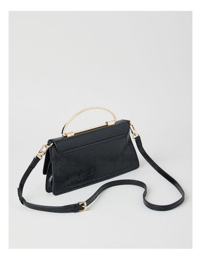 Beckett Snake Clutch Bag in Black
