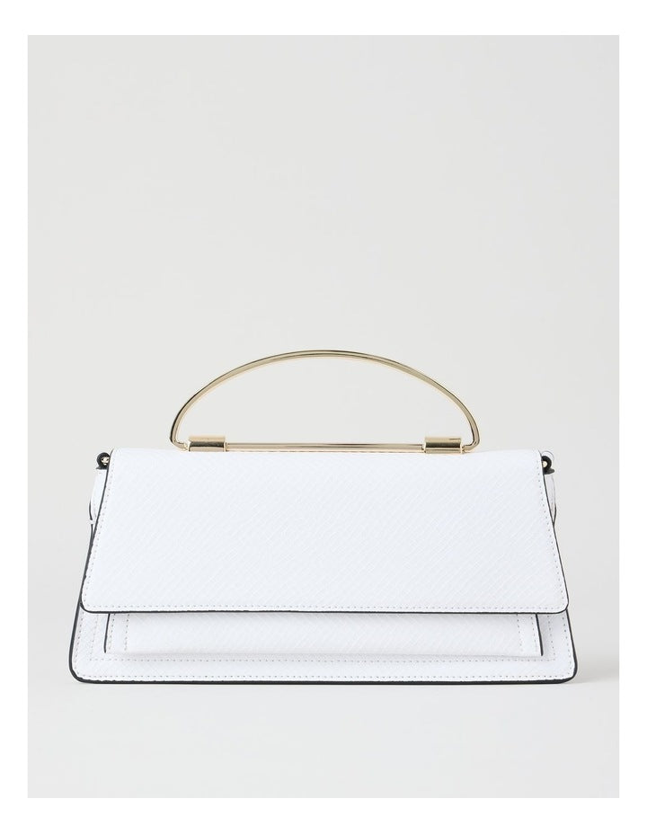 Beckett Snake Clutch Bag in White