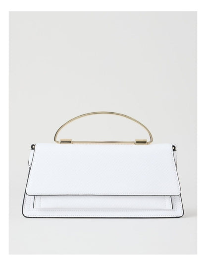 Beckett Snake Clutch Bag in White